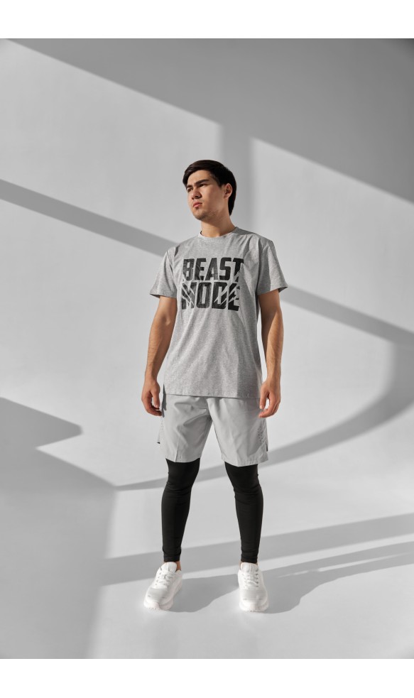 Erkaklar uchun Beast Mode fitnes futbolkasi